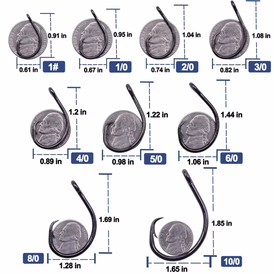 Fish Trip Circle Saltwater Fishing 3X Strong Catfish 25PCS Hooks