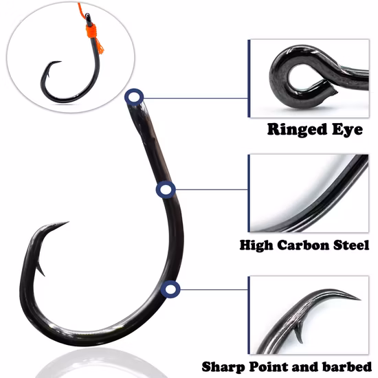 Fish Trip Circle Saltwater Fishing 3X Strong Catfish 25PCS Hooks