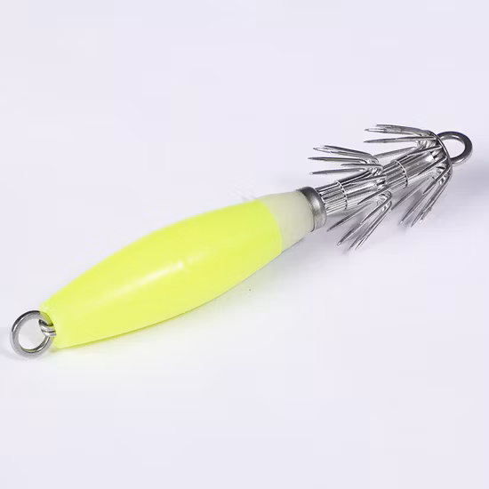 Anzuelos luminosos estilo cazador de camarones, anzuelos de pesca que brillan en la oscuridad